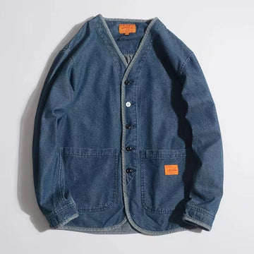 Veste de corvée en denim indigo classique