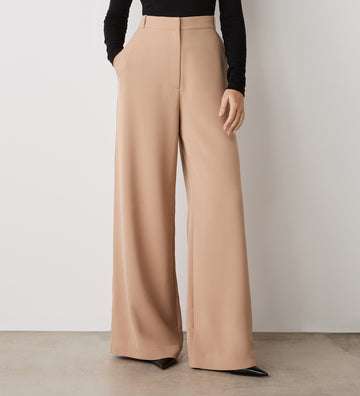 Addie Camel Wide Leg Trousers