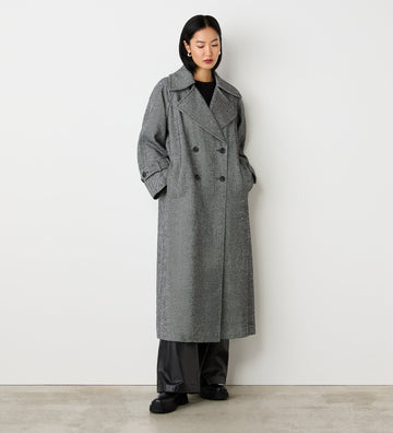 Adrianna Grey Longline Coat