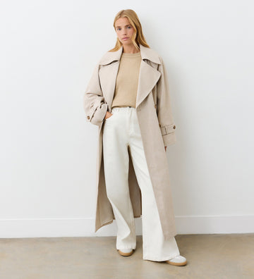 Adrianna Camel Longline Coat